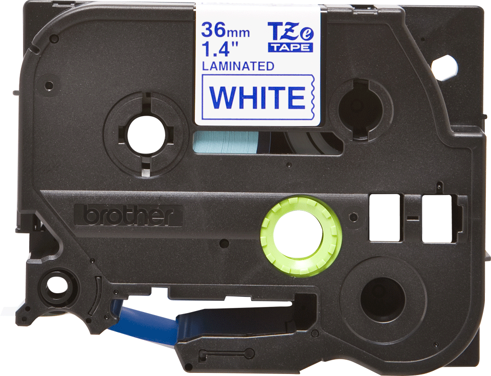 Brother TZe263: оригинальная кассета с лентой для печати наклеек синим на белом фоне, ширина: 36 мм.